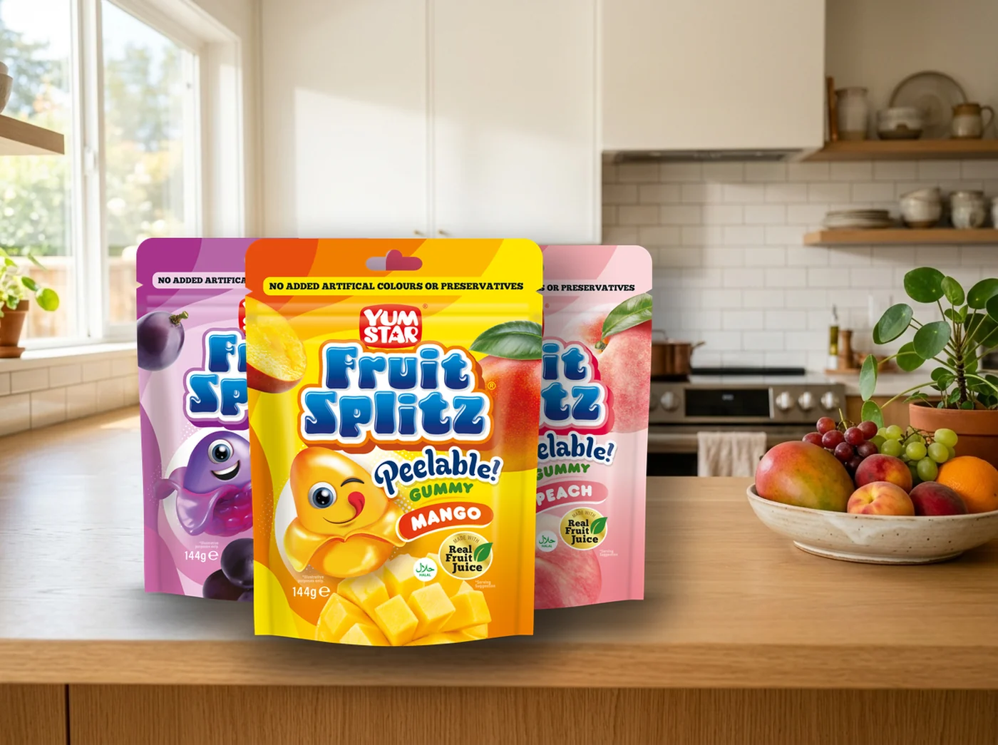 Yum Star Fruit Splitz gummy snacks